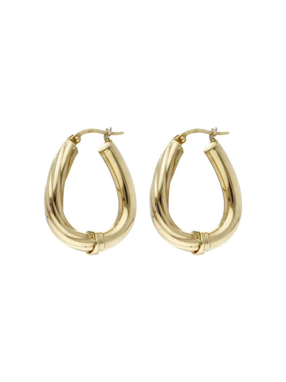 William May 9ct Yellow Gold Half Twist Hangbag Creole Earrings
