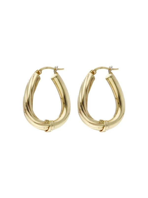 William May 9ct Yellow Gold Half Twist Hangbag Creole Earrings