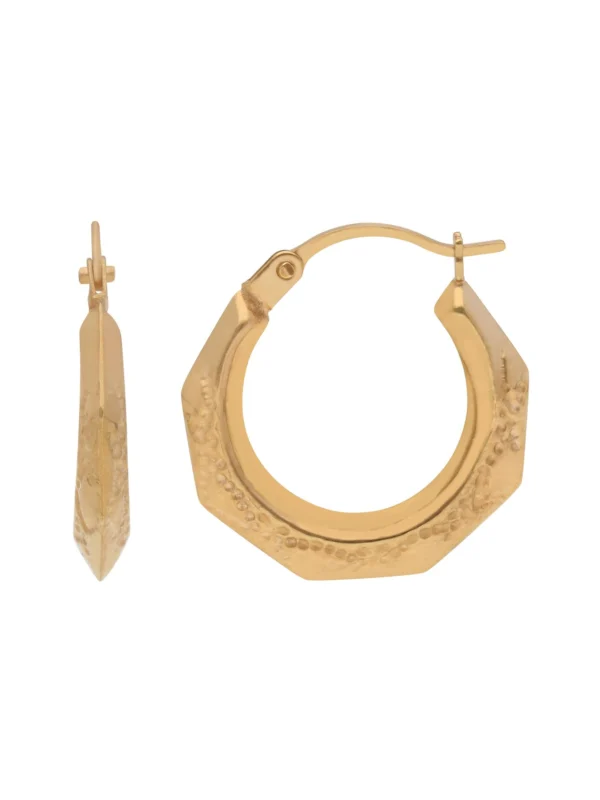 William May 9ct Yellow Gold Harlequin Creole Hoop Earrings