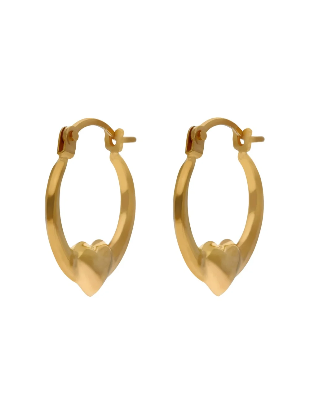 William May 9ct Yellow Gold Heart Centre Creole Earrings