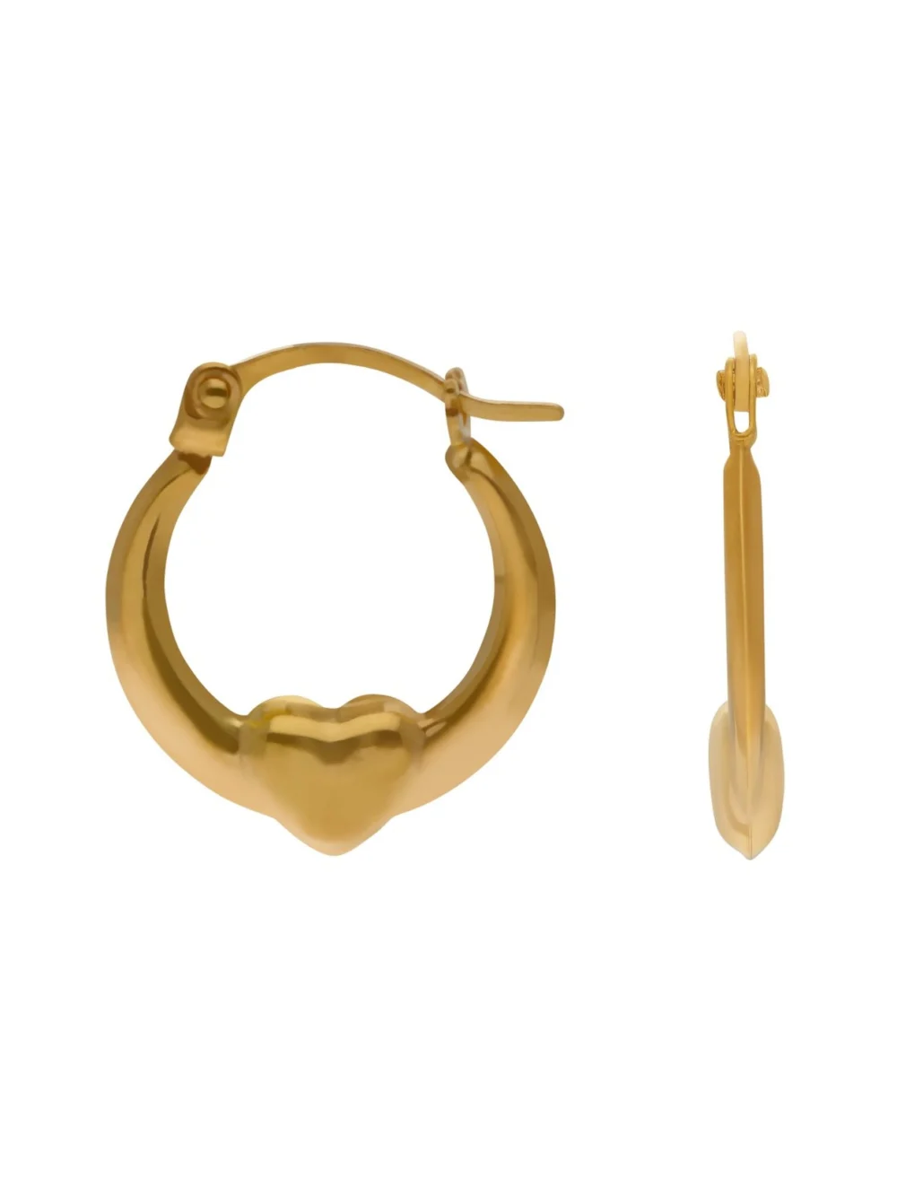 William May 9ct Yellow Gold Heart Centre Creole Earrings, view 2