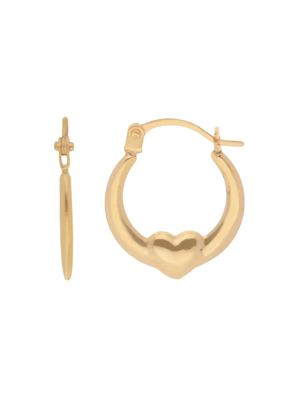 William May 9ct Yellow Gold Heart Creole Earrings