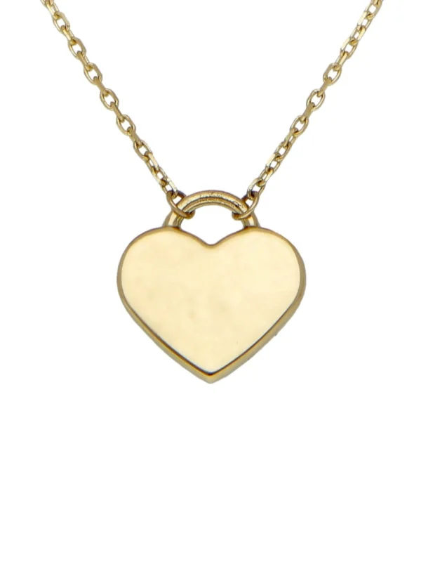 William May 9ct Yellow Gold Heart Pendant & 17" Necklace