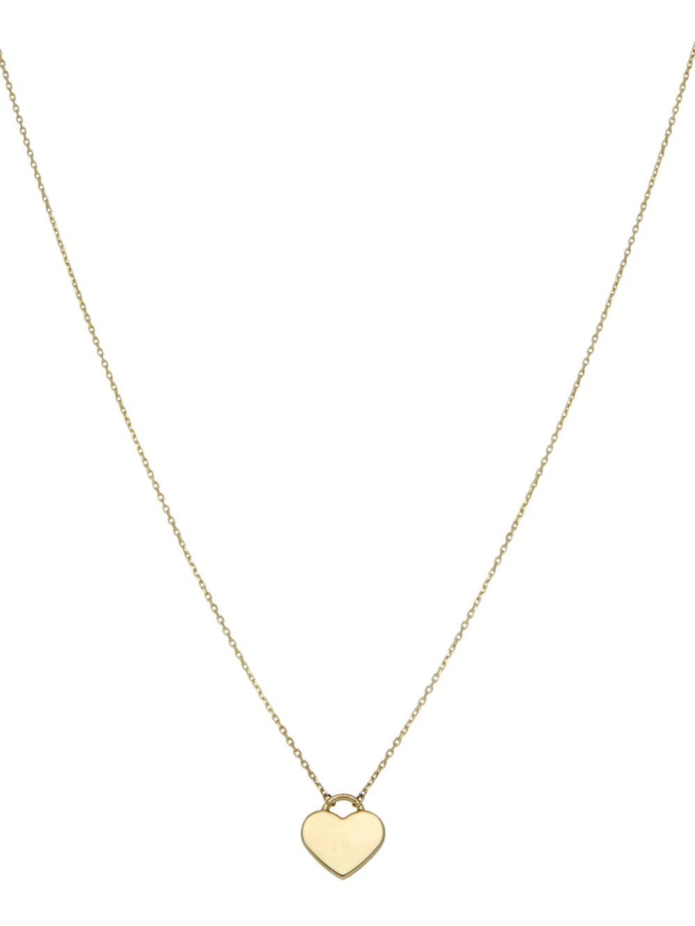 William May 9ct Yellow Gold Heart Pendant & 17" Necklace, view 2