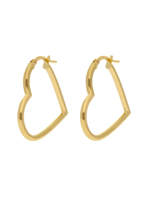 William May 9ct Yellow Gold Heart Shaped Creole Earrings