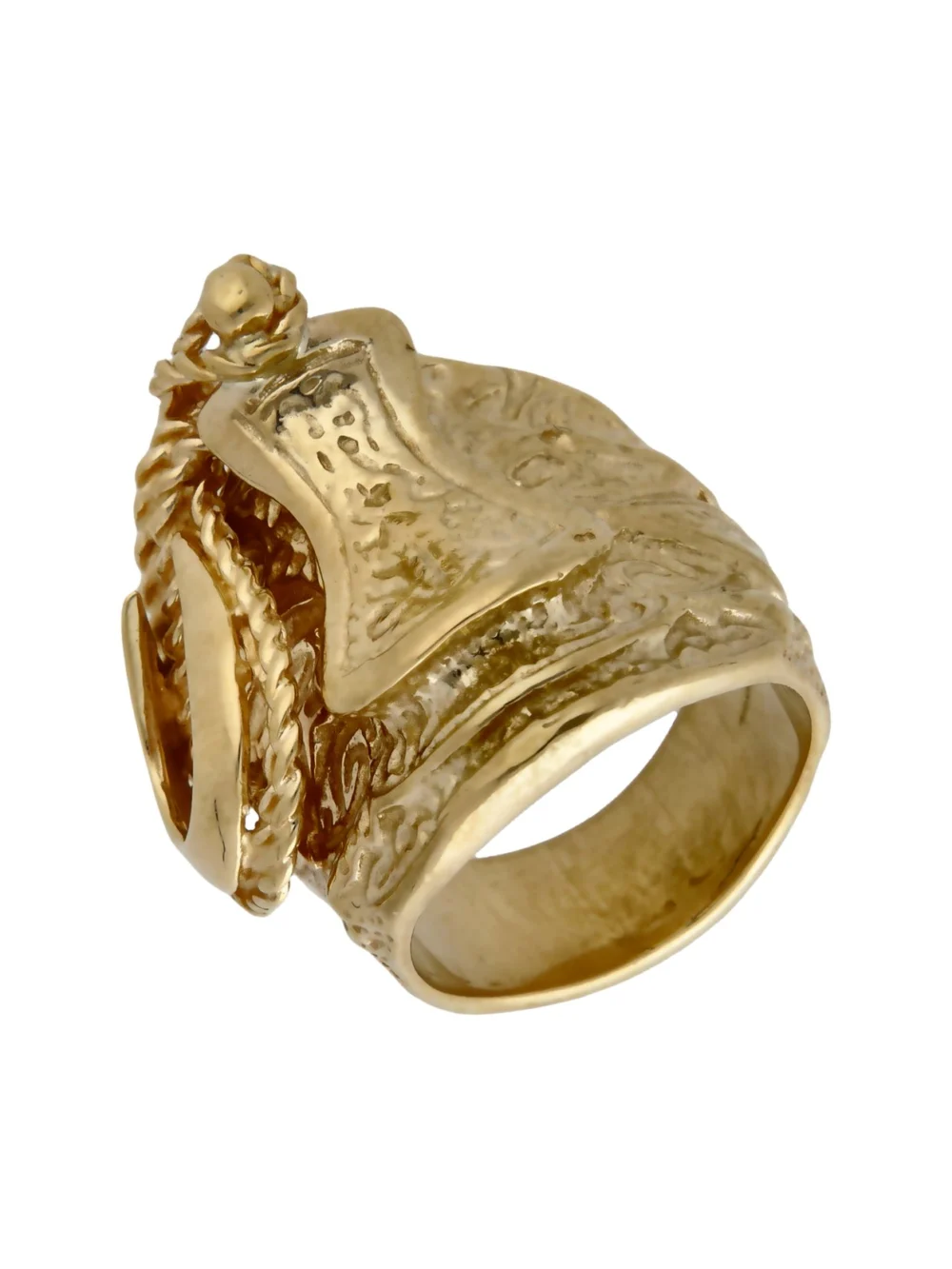 William May 9ct Yellow Gold Heavy Saddle Ring