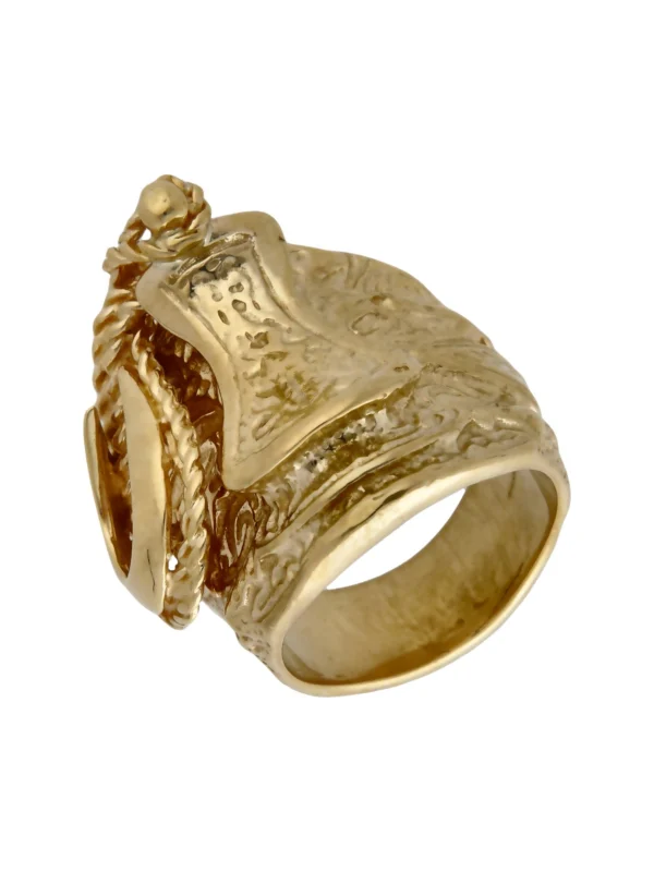 William May 9ct Yellow Gold Heavy Saddle Ring