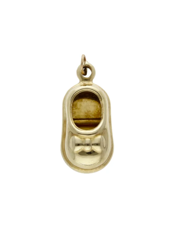 William May 9ct Yellow Gold Hollow Baby Shoe Charm