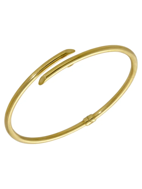 William May 9ct Yellow Gold Hollow Crossover Hinged Bangle