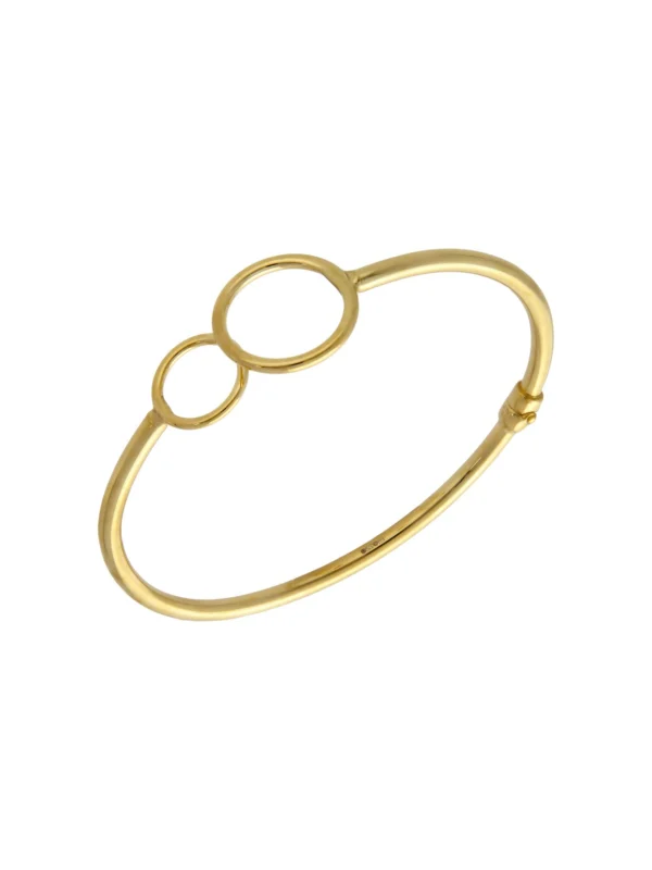 William May 9ct Yellow Gold Hollow Double Circle Bangle