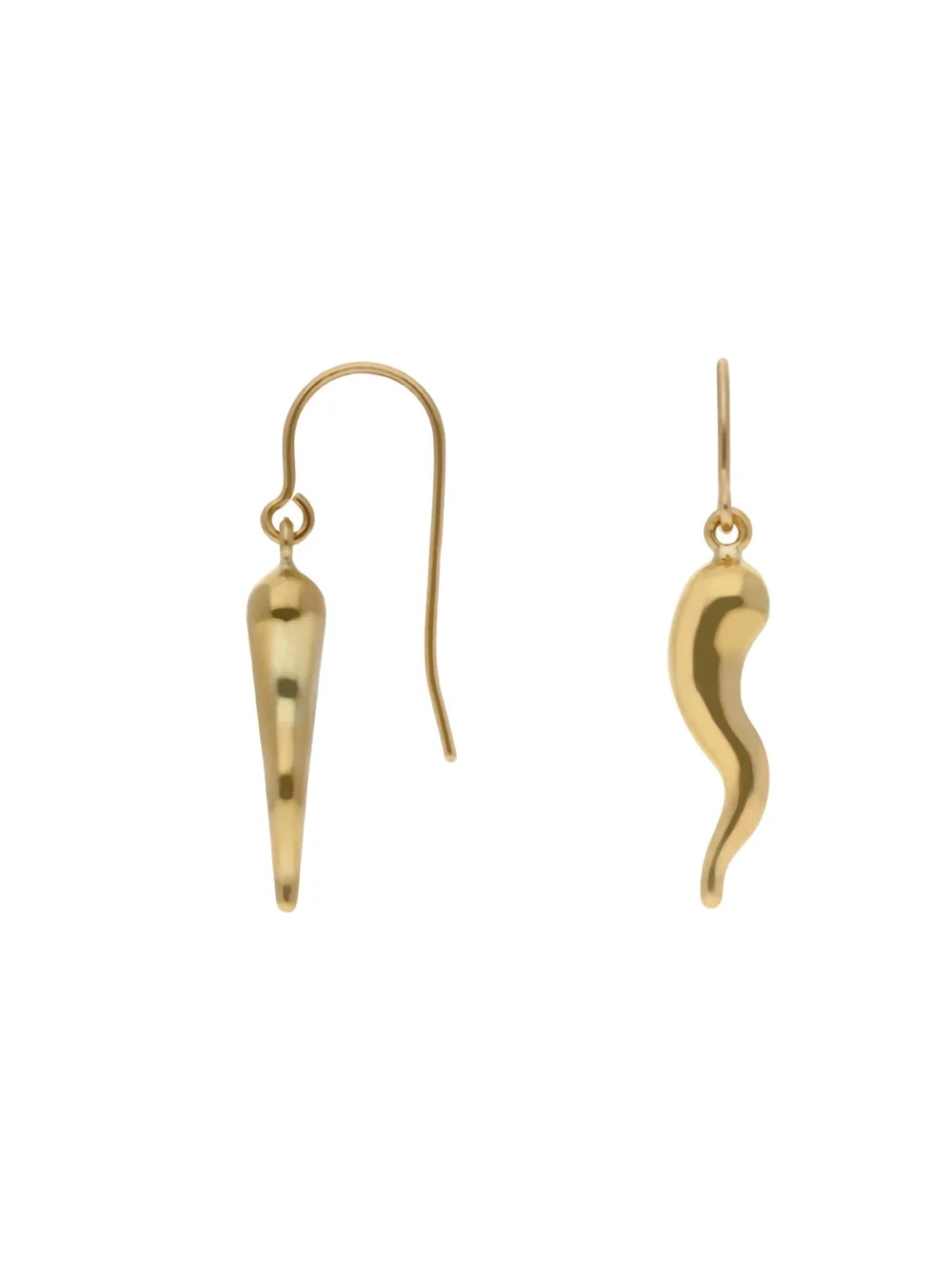 William May 9ct Yellow Gold Hollow Horn of Life Drop Earrings, view 2