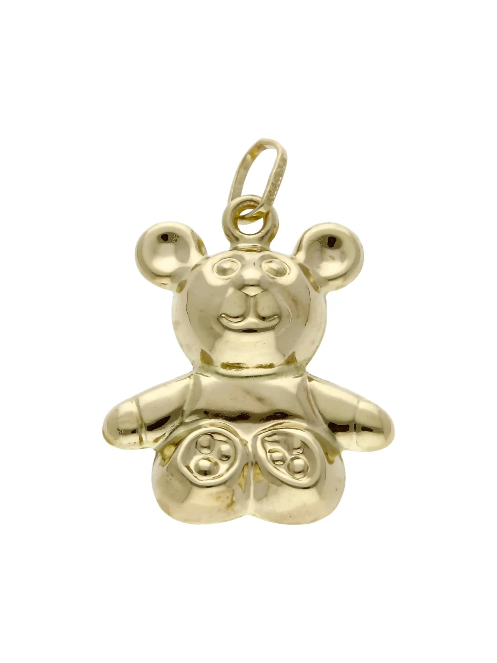 William May 9ct Yellow Gold Hollow Teddy Bear Charm Pendant