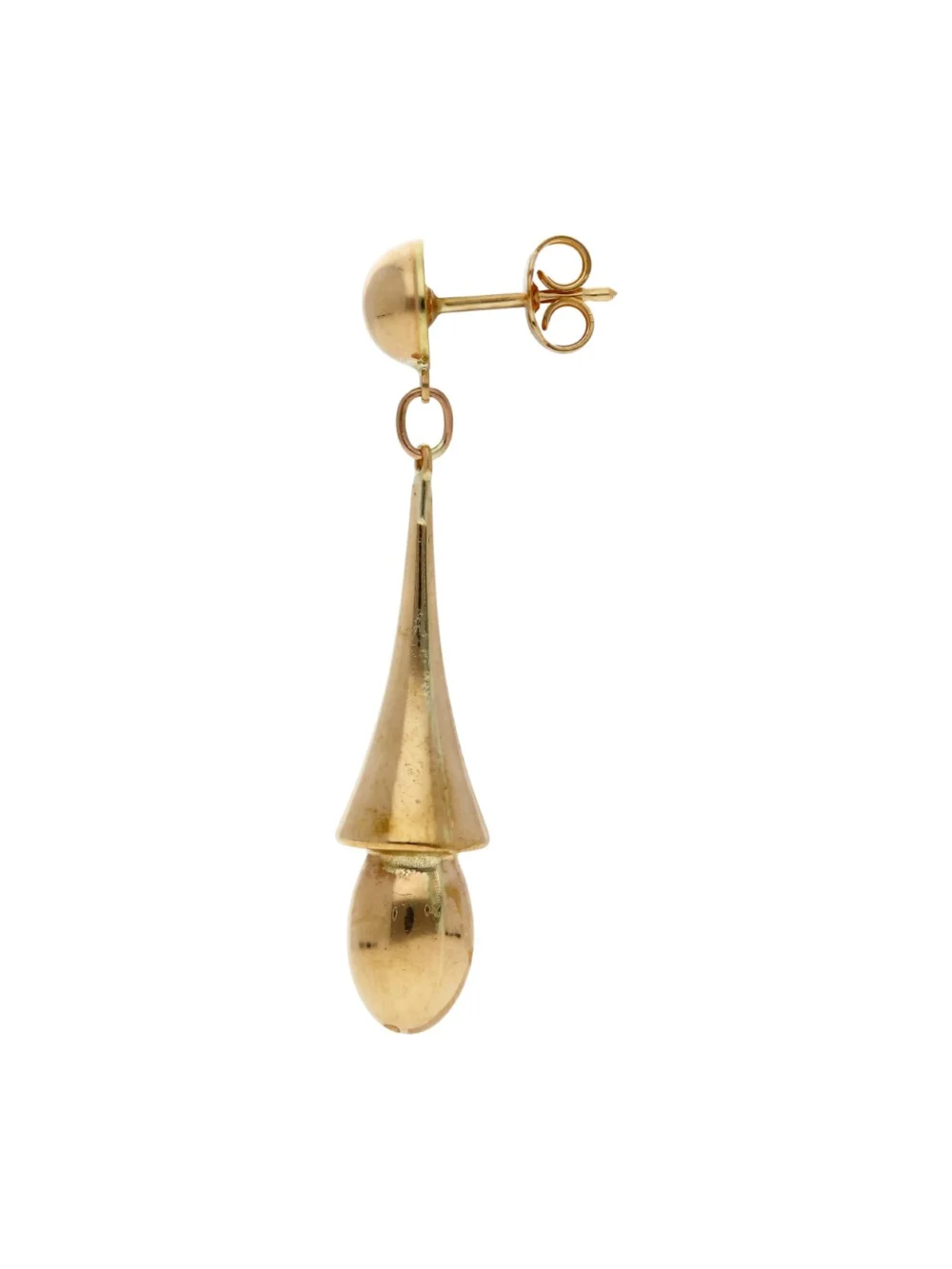 William May 9ct Yellow Gold Hollow Torpedo Drop Earrings, view 2