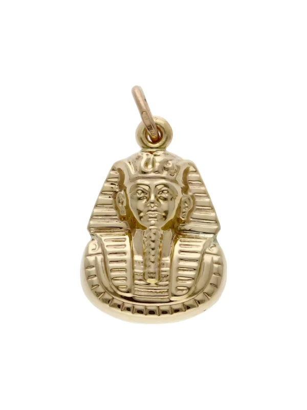 William May 9ct Yellow Gold Hollow Tutankhamun Charm Pendant