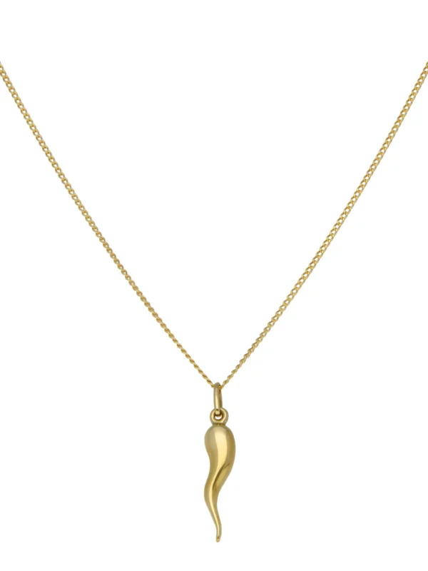 William May 9ct Yellow Gold Horn of Life Pendant & 18" Necklace