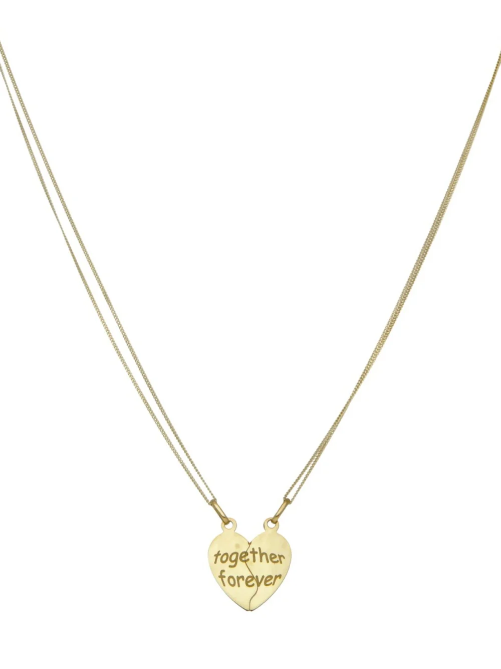 William May 9ct Yellow Gold I Love You Together Forever 2 Part Necklace, view 2