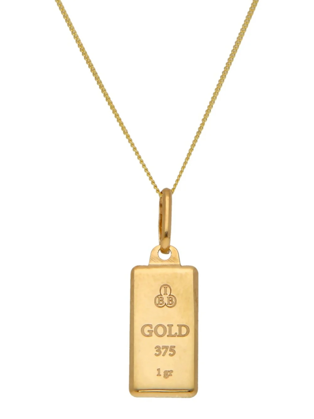 William May 9ct Yellow Gold Ingot Pendant & 18" Chain Necklace, view 3