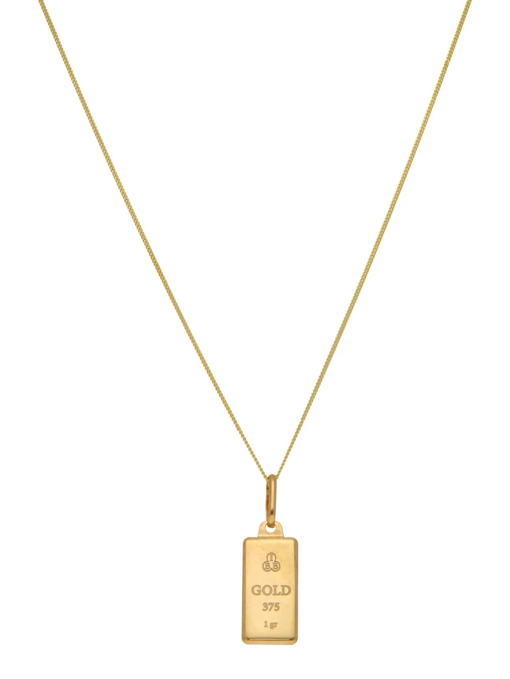 William May 9ct Yellow Gold Ingot Pendant & 18" Chain Necklace, view 4