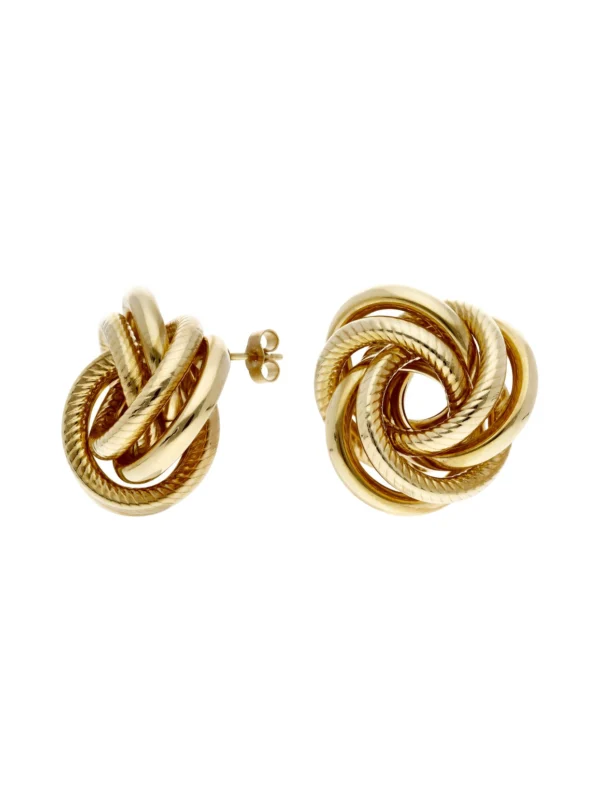 William May 9ct Yellow Gold Knot Stud Earrings