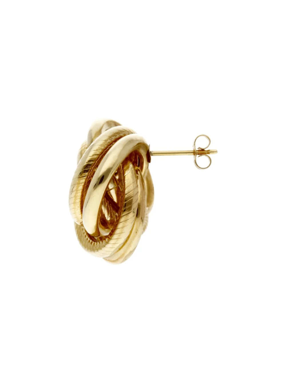 William May 9ct Yellow Gold Knot Stud Earrings, view 2