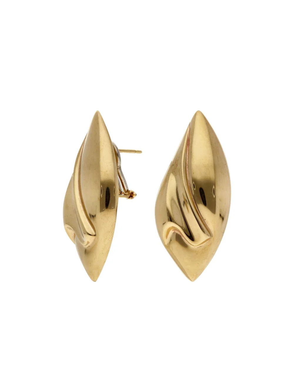 William May 9ct Yellow Gold Large Hollow Lever Back Stud Earrings