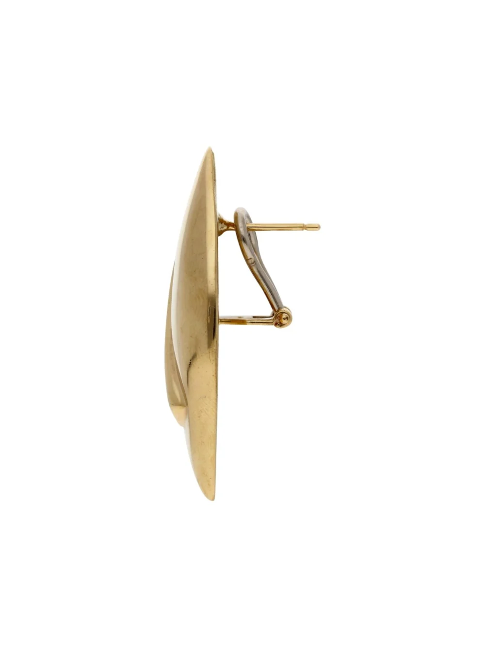 William May 9ct Yellow Gold Large Hollow Lever Back Stud Earrings, view 2
