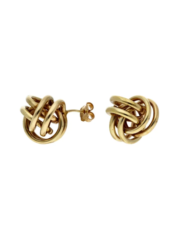 William May 9ct Yellow Gold Large Knot Stud Earrings