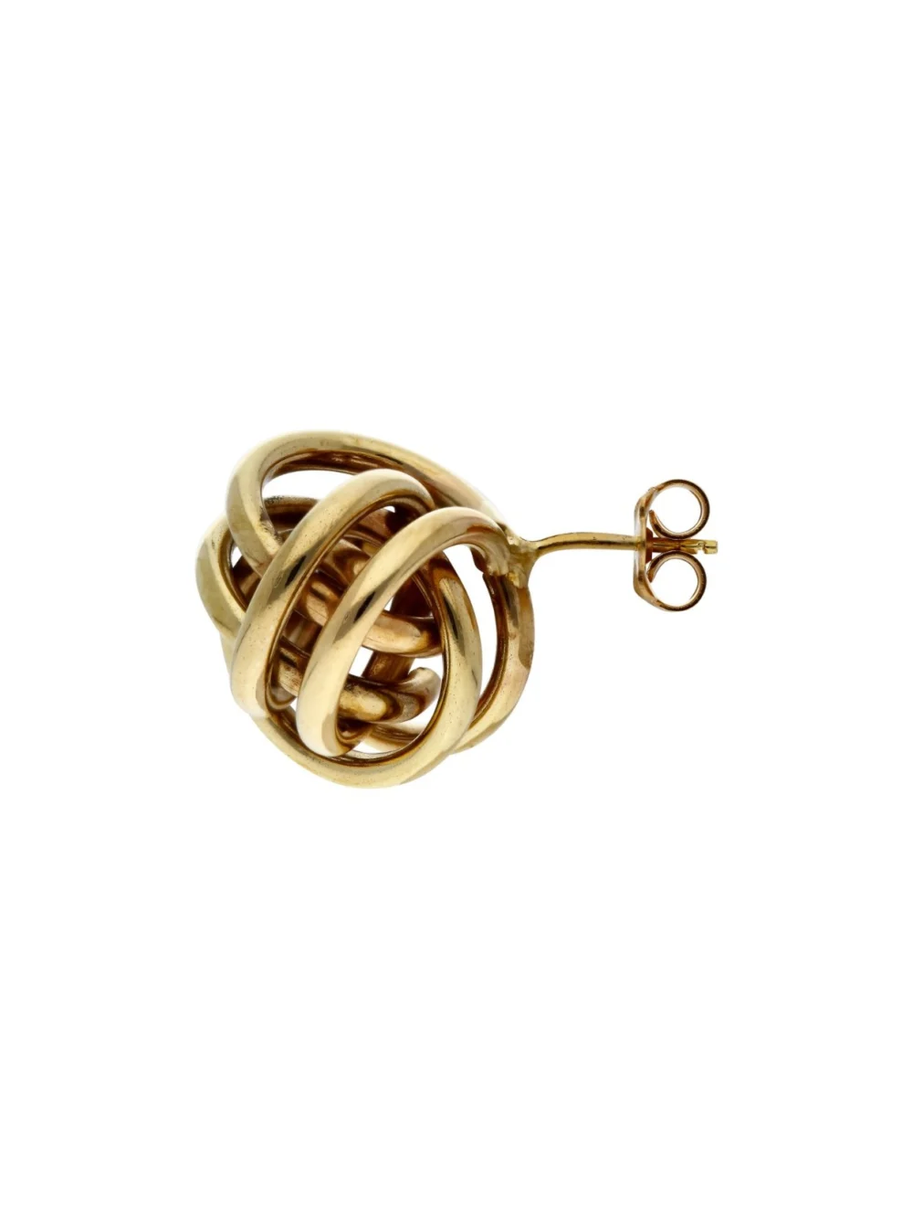 William May 9ct Yellow Gold Large Knot Stud Earrings, view 2