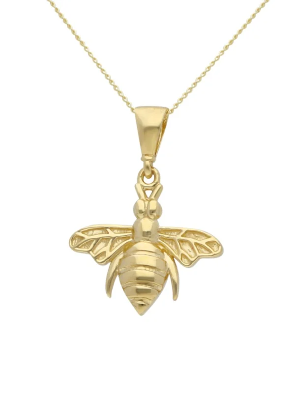 William May 9ct Yellow Gold Manchester Bumble Bee Pendant Necklace