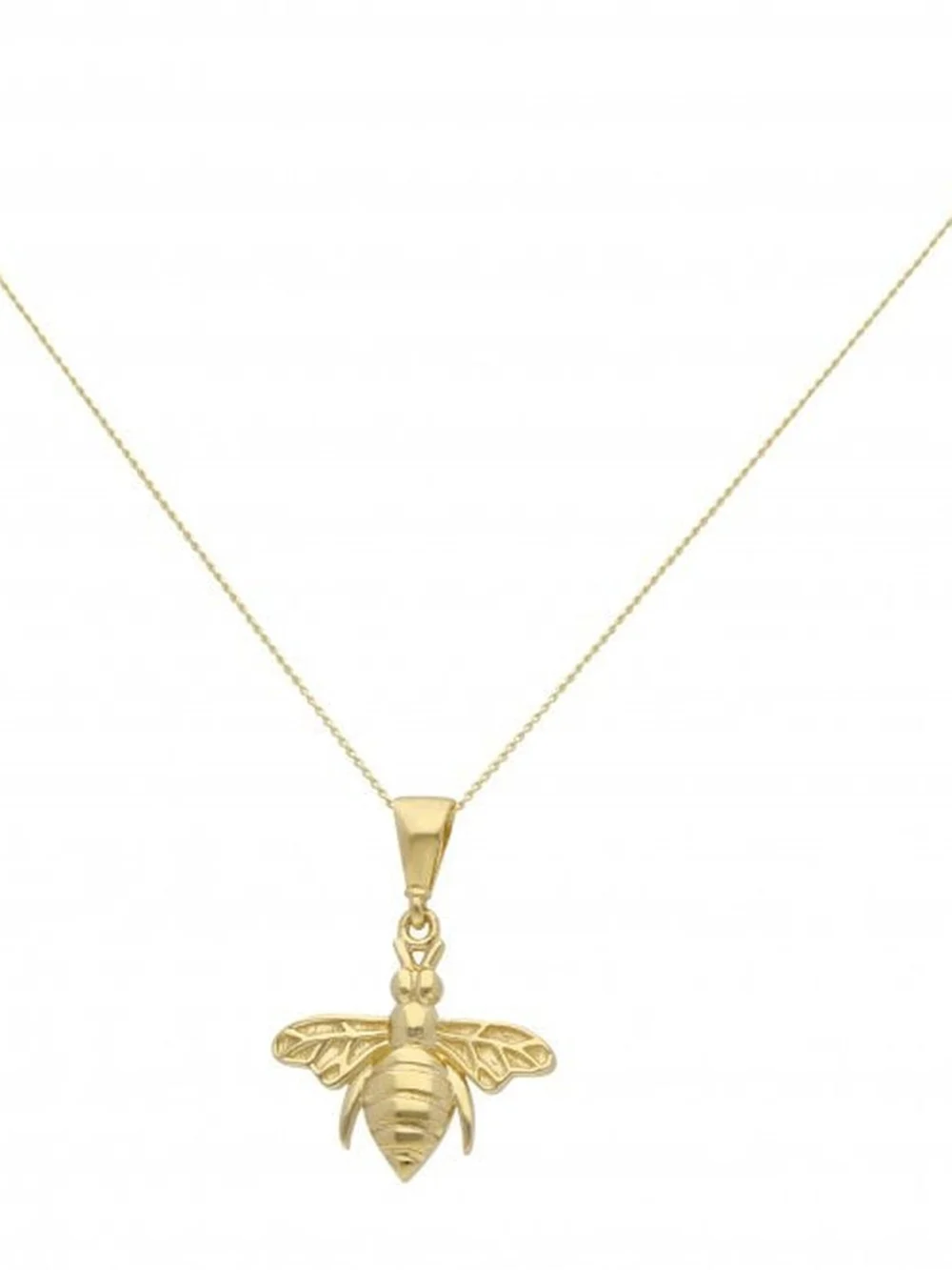 William May 9ct Yellow Gold Manchester Bumble Bee Pendant Necklace, view 2