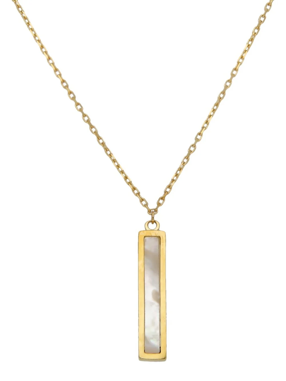 William May 9ct Yellow Gold Mother of Pearl Bar Adjustable Necklace, view 3