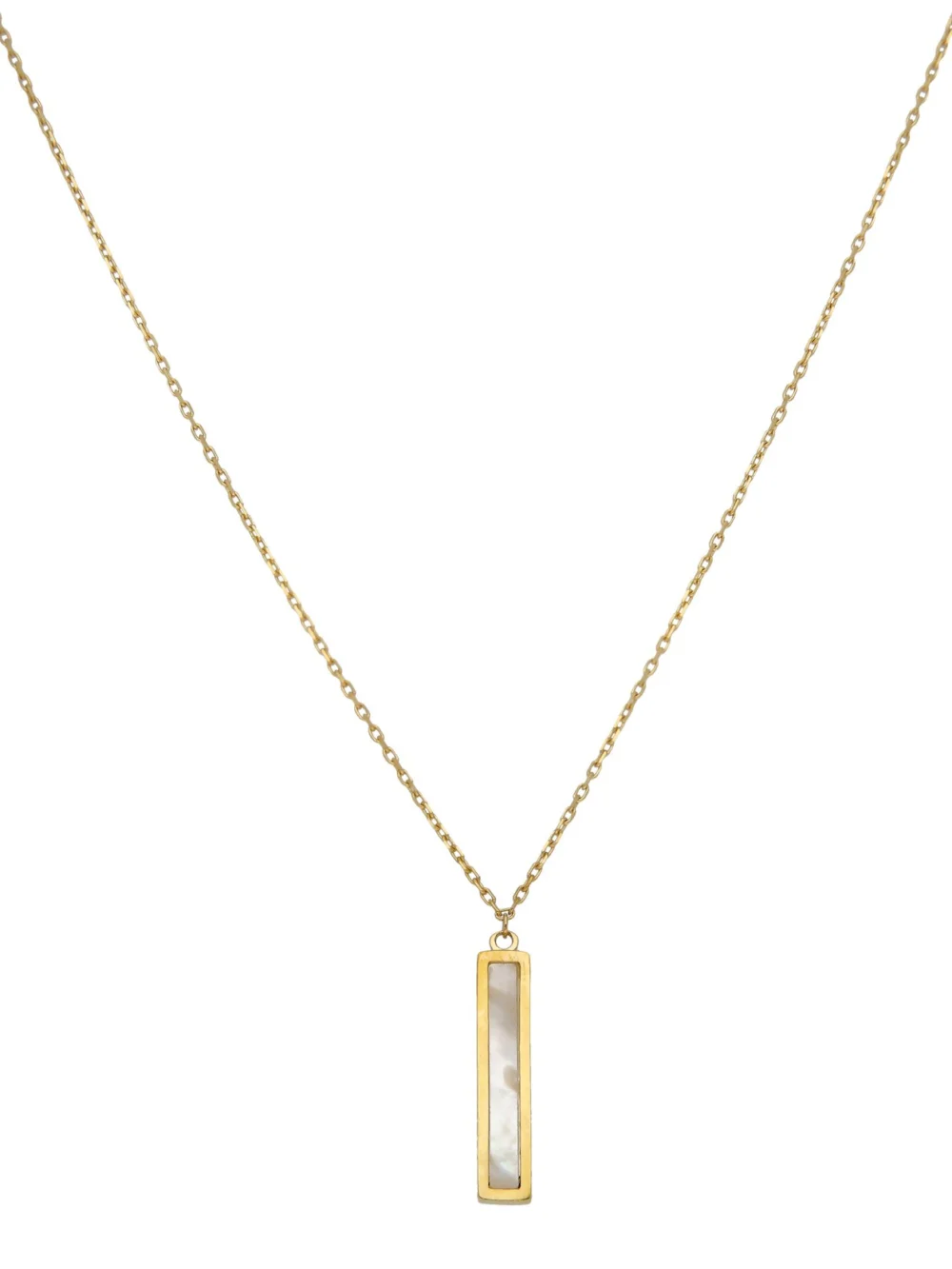 William May 9ct Yellow Gold Mother of Pearl Bar Adjustable Necklace, view 5