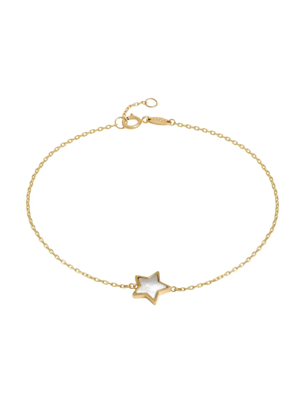 William May 9ct Yellow Gold Mother of Pearl Star Chain Link Bracelet