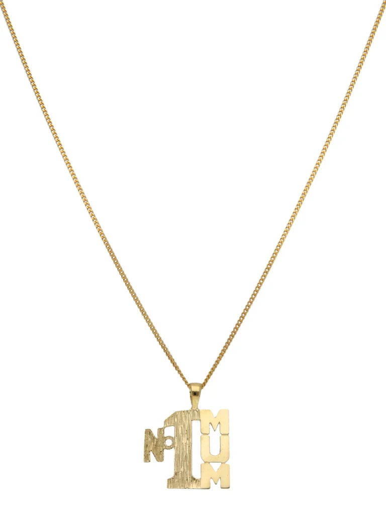 William May 9ct Yellow Gold No.1 Mum Pendant & 18" Necklace