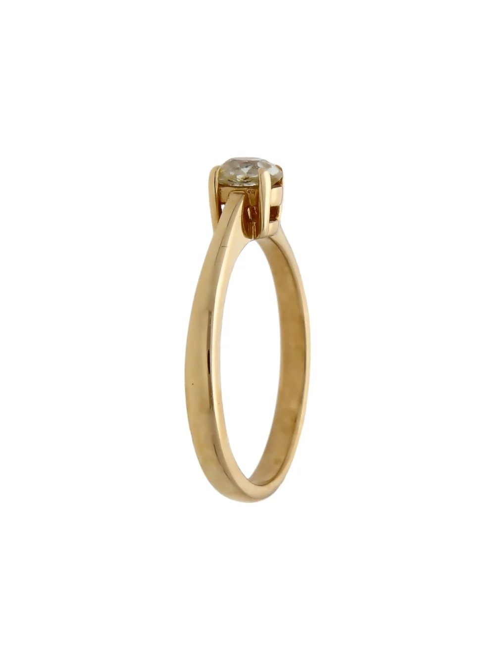 William May 9ct Yellow Gold Old Cut Diamond Solitaire Ring, view 2