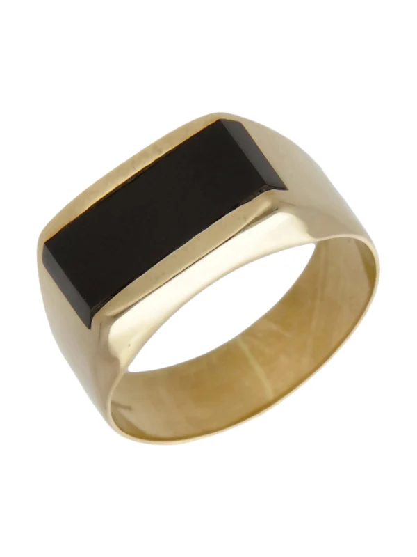 William May 9ct Yellow Gold Onyx Signet Ring