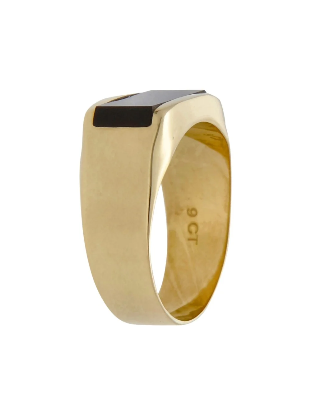 William May 9ct Yellow Gold Onyx Signet Ring, view 2