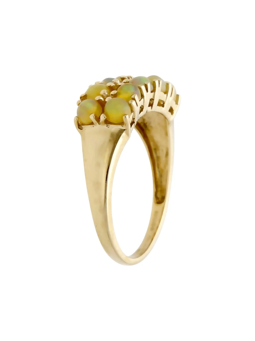 William May 9ct Yellow Gold Opal 2 Row Dress Ring, view 2