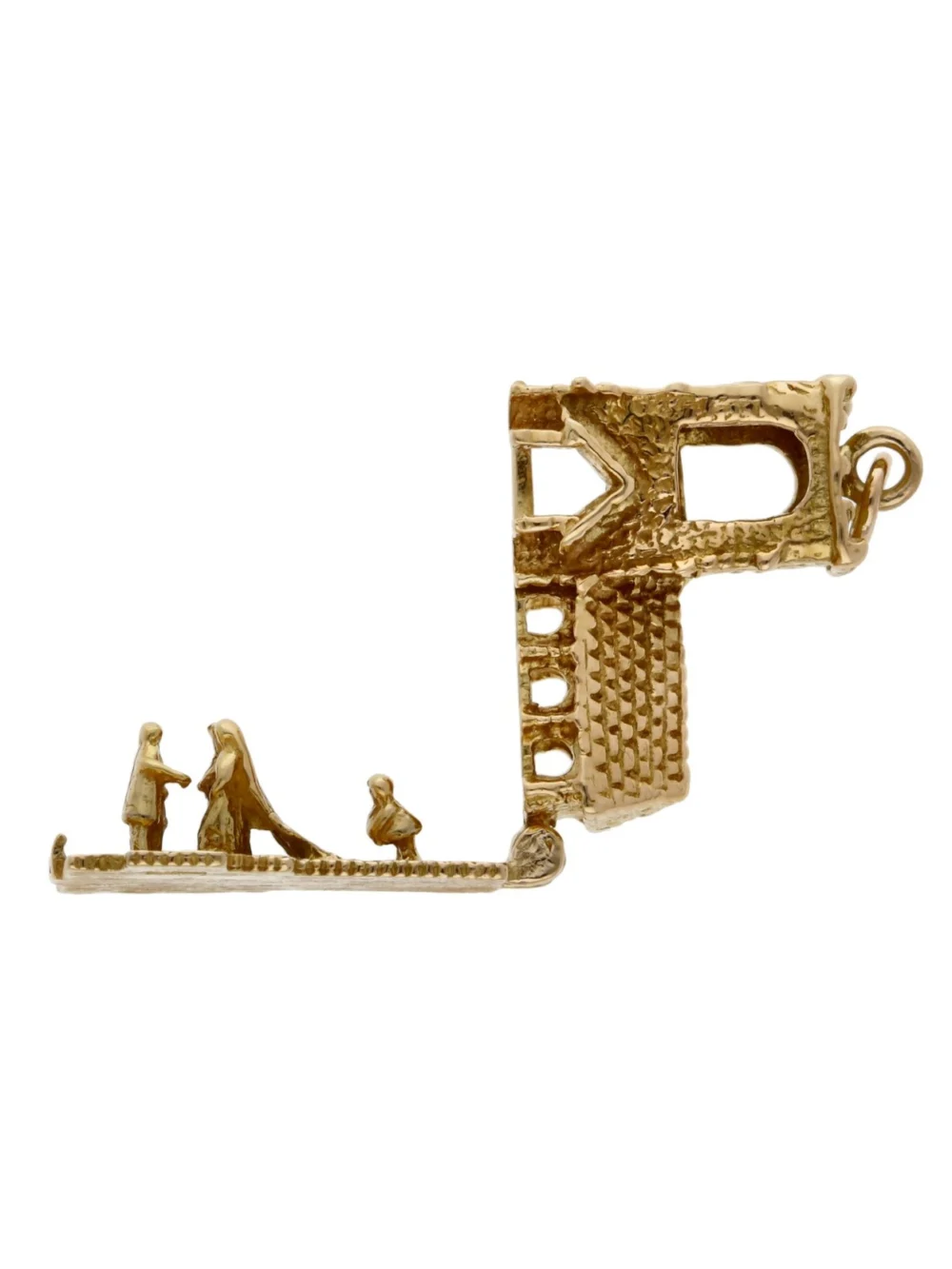 William May 9ct Yellow Gold Opening Church Wedding Charm, view 2