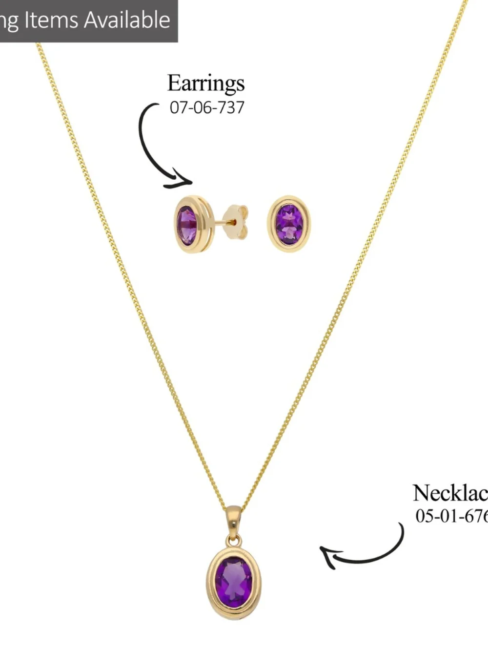 William May 9ct Yellow Gold Oval Amethyst Pendant & 18" Necklace, view 2