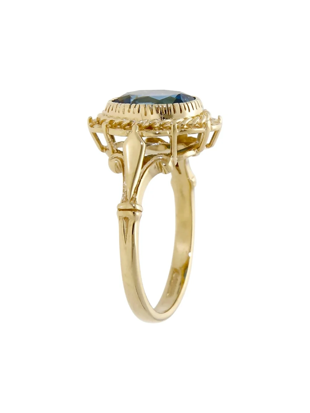 William May 9ct Yellow Gold Oval Blue Topaz Dress Ring, view 2