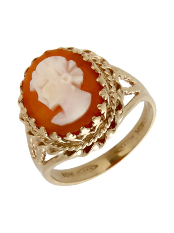 William May 9ct Yellow Gold Oval Cameo Dress Ring