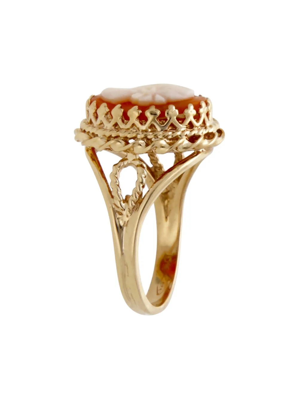 William May 9ct Yellow Gold Oval Cameo Dress Ring, view 2