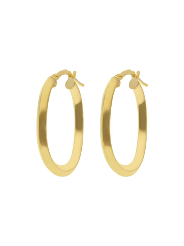 William May 9ct Yellow Gold Oval Hoop Earrings