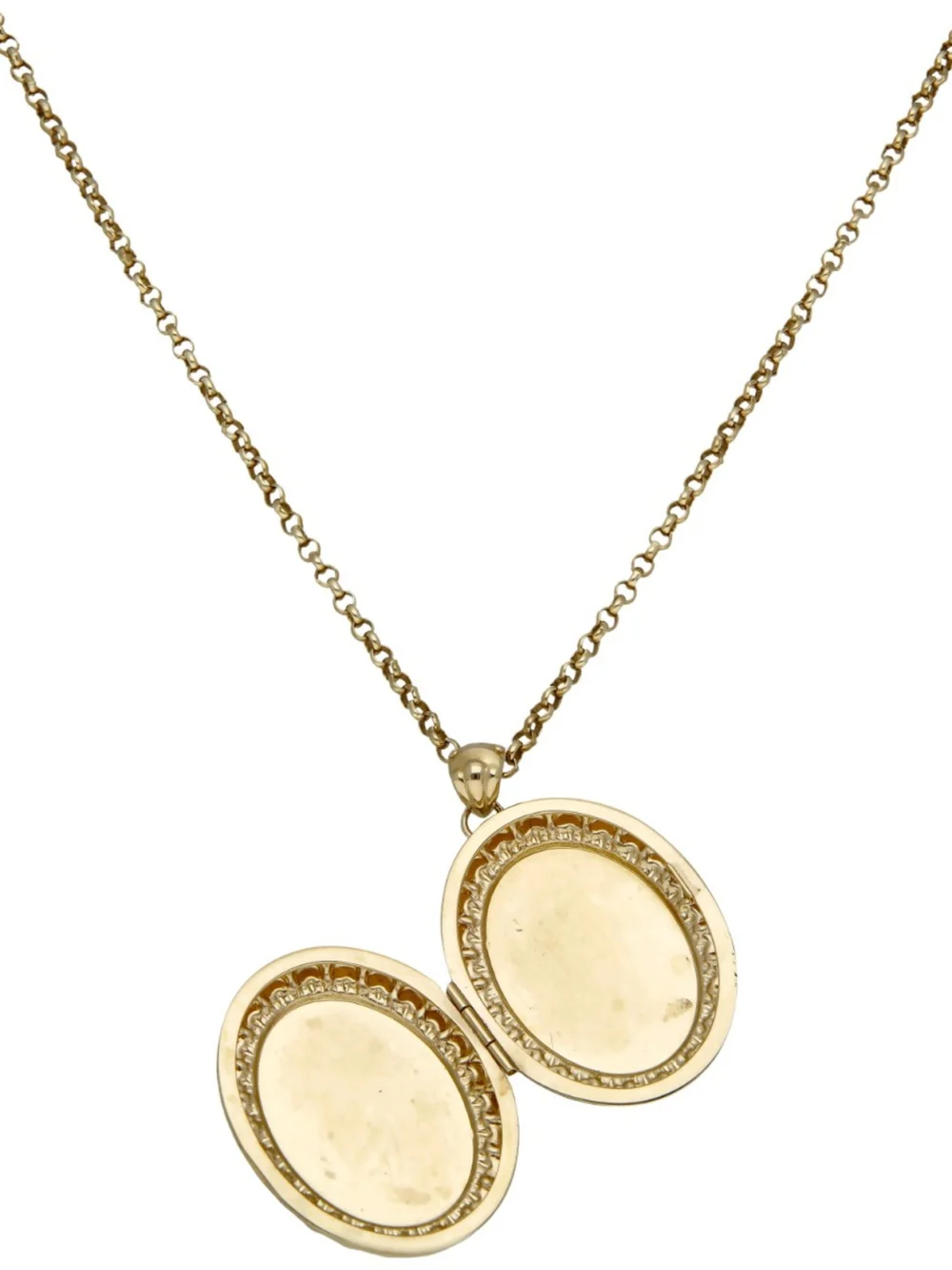 William May 9ct Yellow Gold Oval Locket Pendant & Chain Necklace, view 4