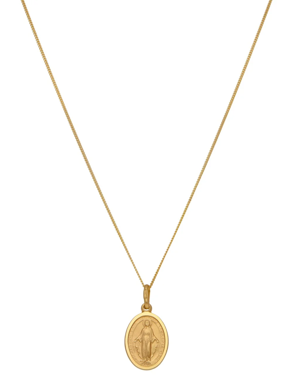 William May 9ct Yellow Gold Oval Miraculous Medal Pendant & 18" Necklace, view 2