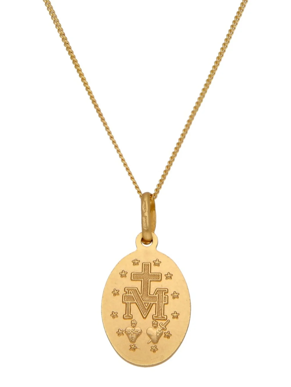 William May 9ct Yellow Gold Oval Miraculous Medal Pendant & 18" Necklace, view 4