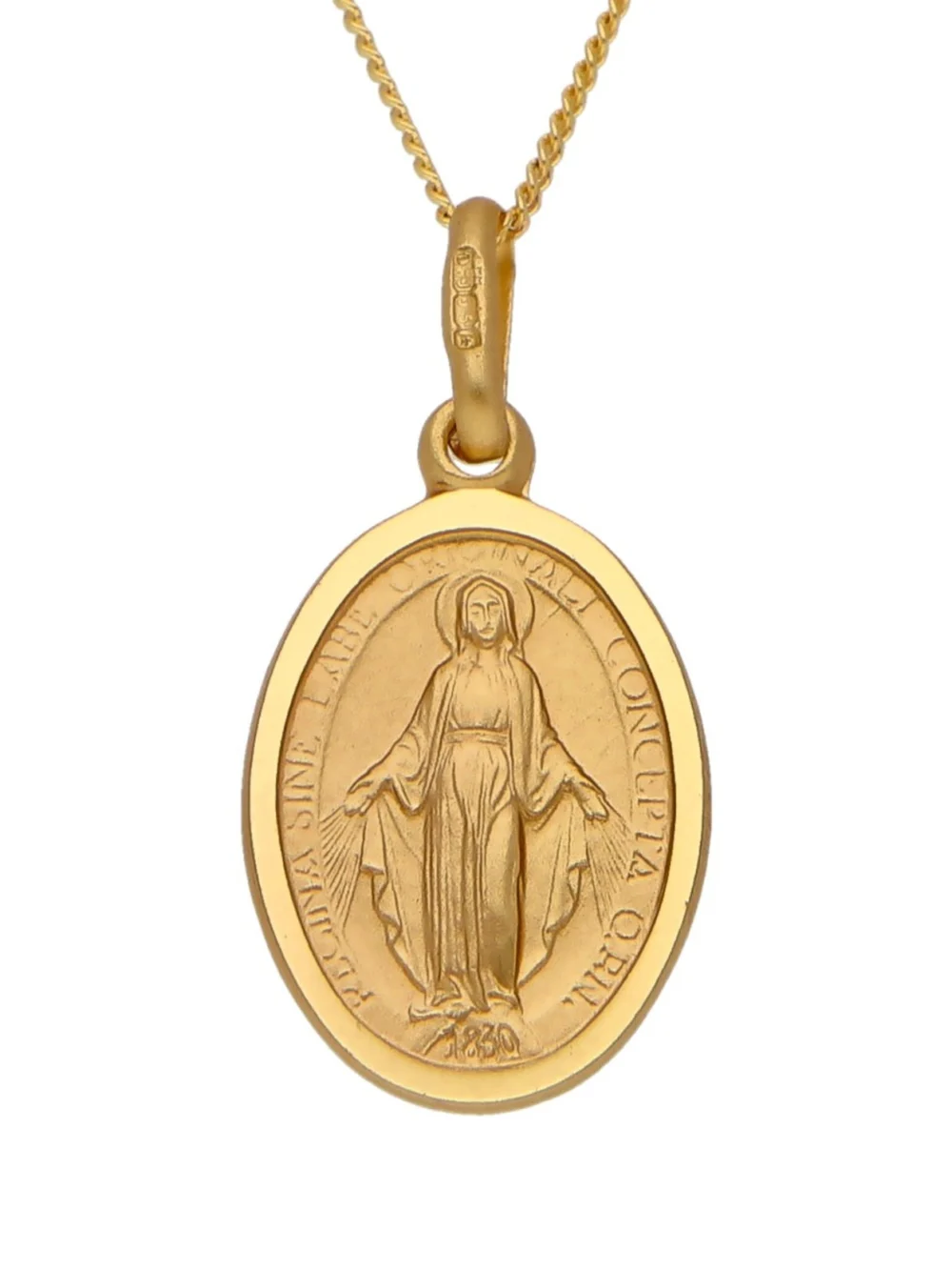 William May 9ct Yellow Gold Oval Miraculous Medal Pendant & 18" Necklace, view 5