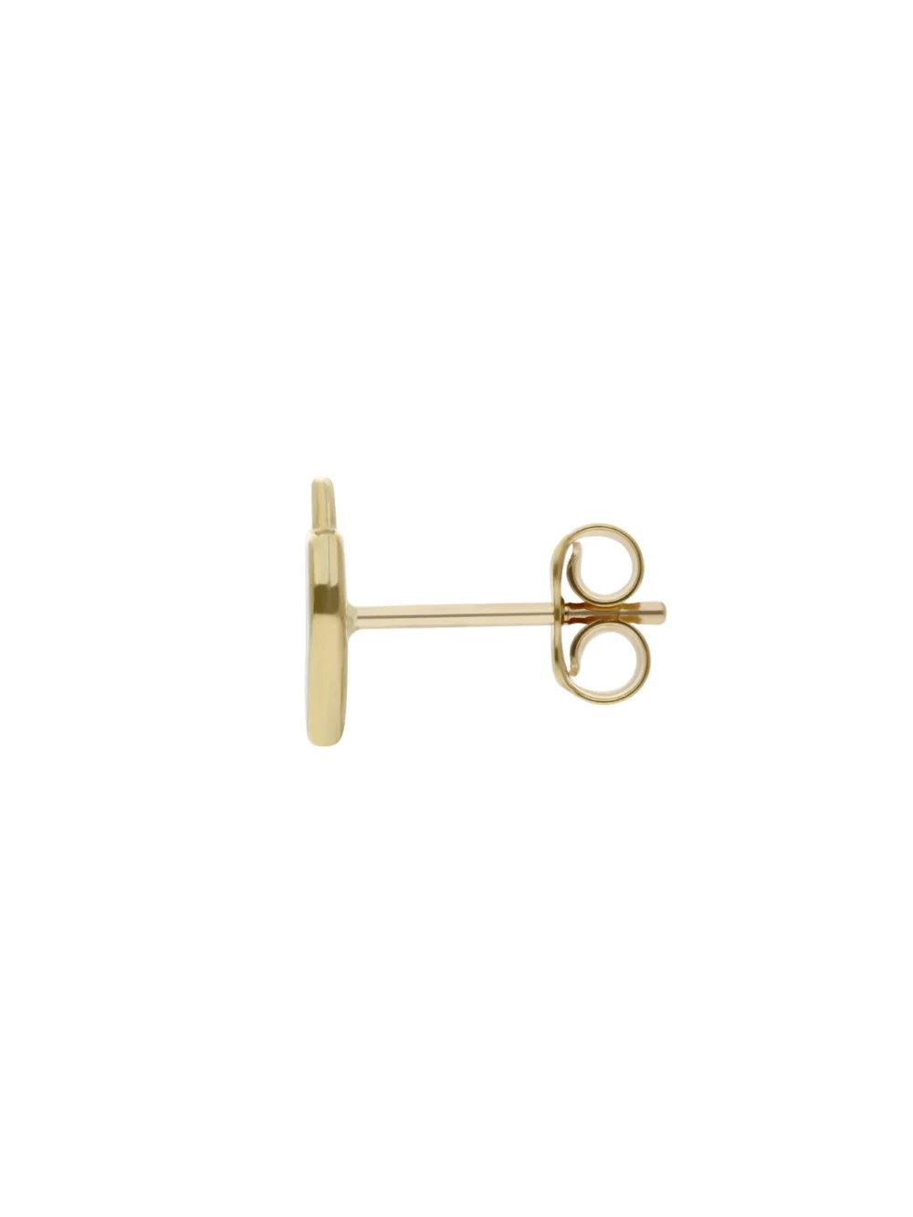 William May 9ct Yellow Gold Padlock Heart Stud Earrings, view 2