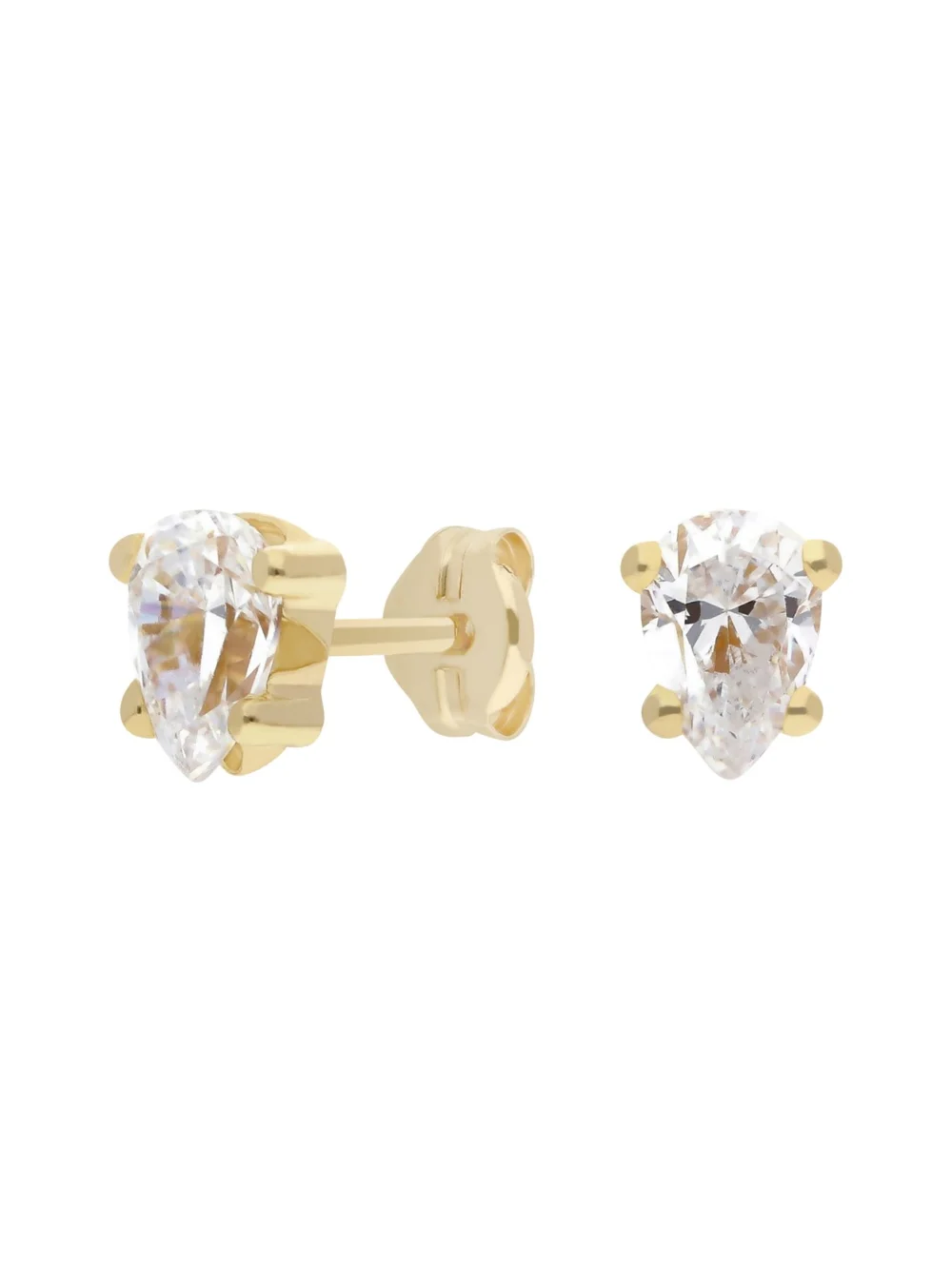 William May 9ct Yellow Gold Pear Shaped Cubic Zirconia Stud Earrings